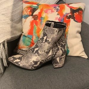 Madden Girl faux snakeskin booties